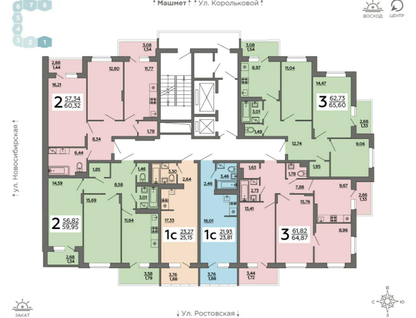 2-к. квартира, 60 м²