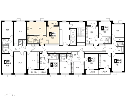 2-к. квартира, 47&nbsp;м²