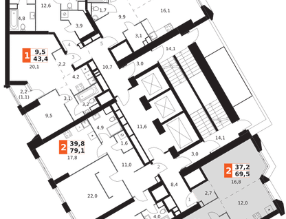 2-к. квартира, 69&nbsp;м²