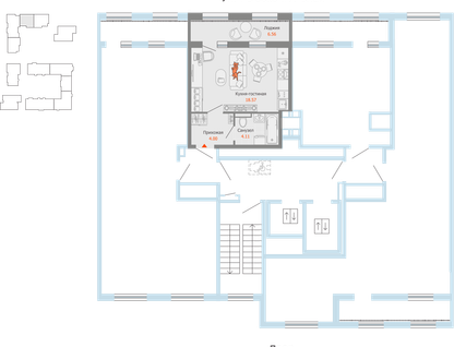 1-к. квартира, 30 м²