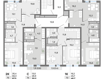 2-к. квартира, 67&nbsp;м²