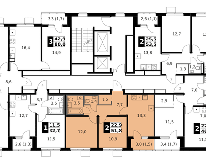 2-к. квартира, 53&nbsp;м²