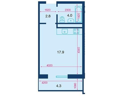 Студия, 24,8 м²