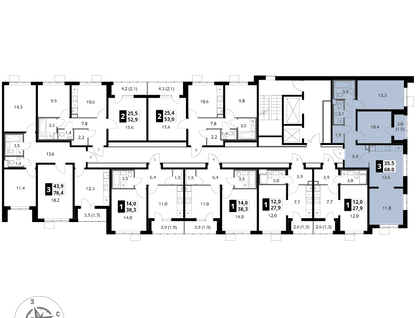 3-к. квартира, 68&nbsp;м²