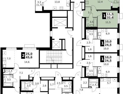 1-к. квартира, 32&nbsp;м²
