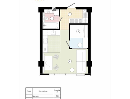1-к. квартира, 37&nbsp;м²