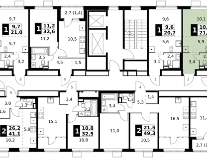 Студия, 21&nbsp;м²