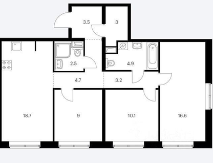 3-к. квартира, 76&nbsp;м²