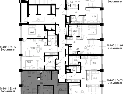 2-к. квартира, 58&nbsp;м²