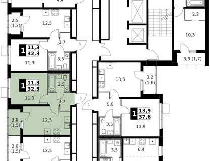 1-к. квартира, 33&nbsp;м²