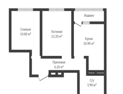 2-к. квартира, 44,6&nbsp;м²