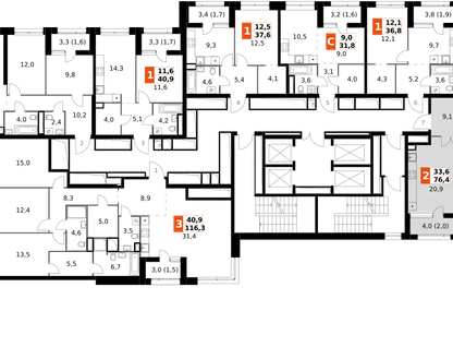 2-к. квартира, 76 м²