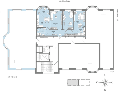 3-к. квартира, 78&nbsp;м²