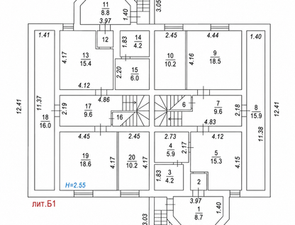Четырехэтажный дом, 494 м²