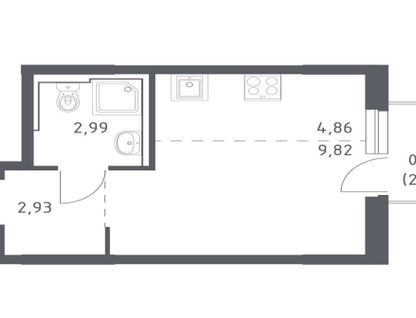 Студия, 21,4 м²