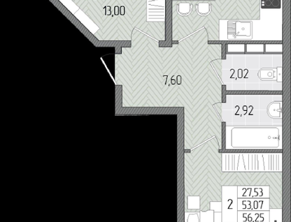 2-к. квартира, 56,2&nbsp;м²