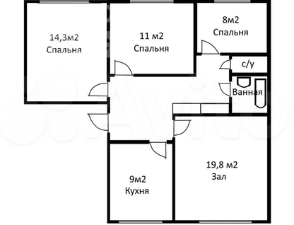 4-к. квартира, 77,9&nbsp;м²