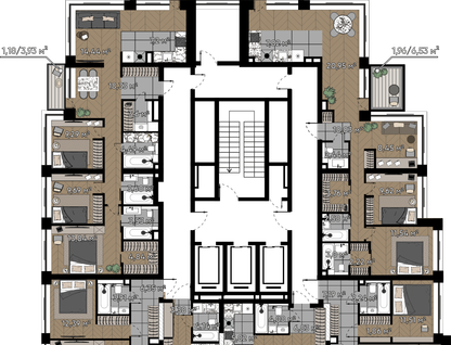 Студия, 86 м²