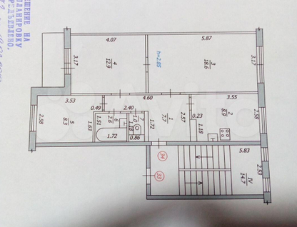 3-к. квартира, 61,6&nbsp;м²