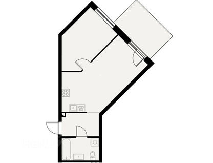 1-к. квартира, 45,3&nbsp;м²