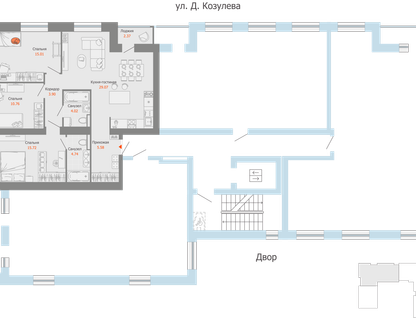 4-к. квартира, 90 м²
