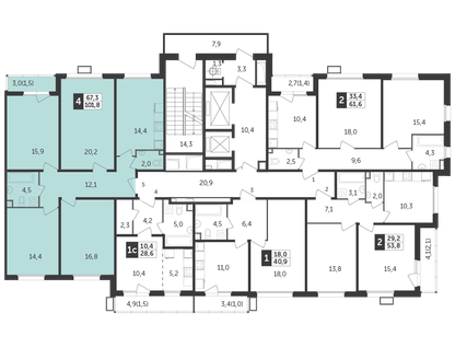 4-комнатная квартира, 101&nbsp;м²