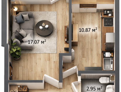 1-к. квартира, 39&nbsp;м²