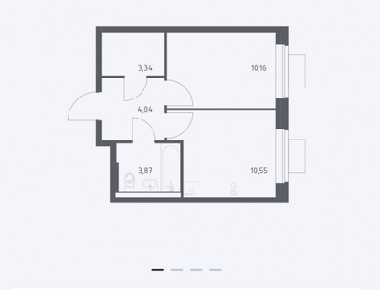 1-к. квартира, 32,8&nbsp;м²