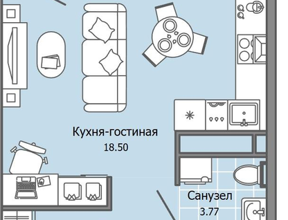 Студия, 29&nbsp;м²