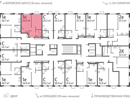 1-к. квартира, 34&nbsp;м²