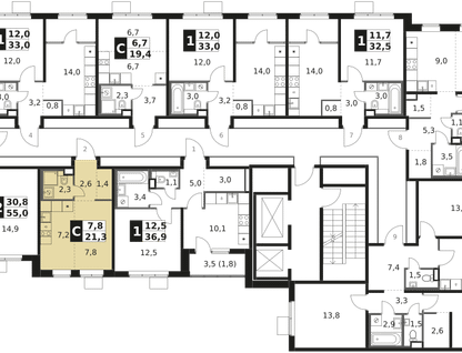 Студия, 21 м²