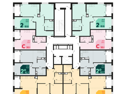 2-к. квартира, 63 м²