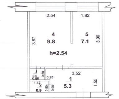 1-к. квартира, 23&nbsp;м²