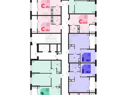 1-к. квартира, 42 м²