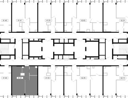 1-к. квартира, 41 м²
