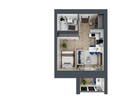 1-к. квартира, 32,4 м²