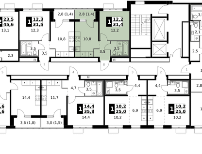 1-к. квартира, 31 м²