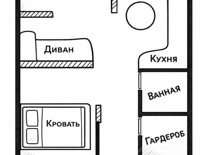 Студия, 42&nbsp;м²