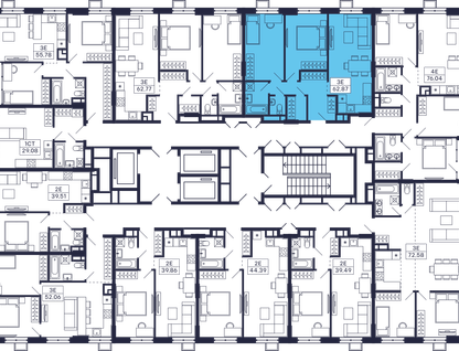 2-к. квартира, 62 м²