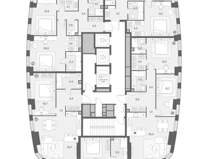 1-к. квартира, 64 м²