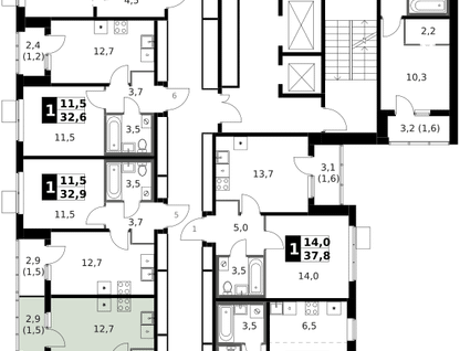 1-к. квартира, 33&nbsp;м²