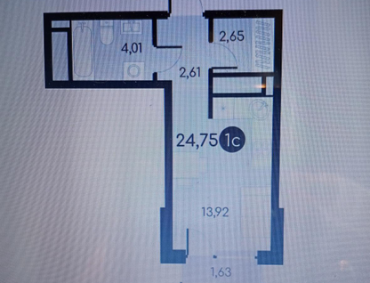 Студия, 24,8&nbsp;м²