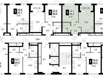 1-к. квартира, 35&nbsp;м²