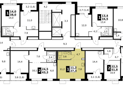 Студия, 27 м²