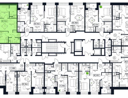 3-к. квартира, 55 м²