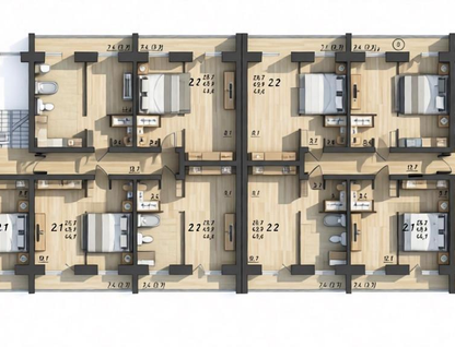 2-к. квартира, 44,1 м²