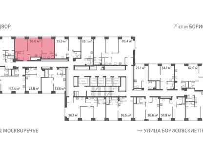 2-к. квартира, 53&nbsp;м²