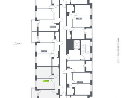 Студия, 54&nbsp;м²