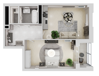1-к. квартира, 46,4&nbsp;м²