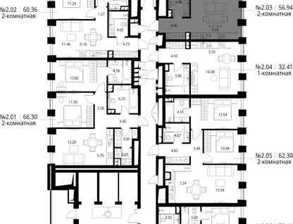 2-к. квартира, 56&nbsp;м²